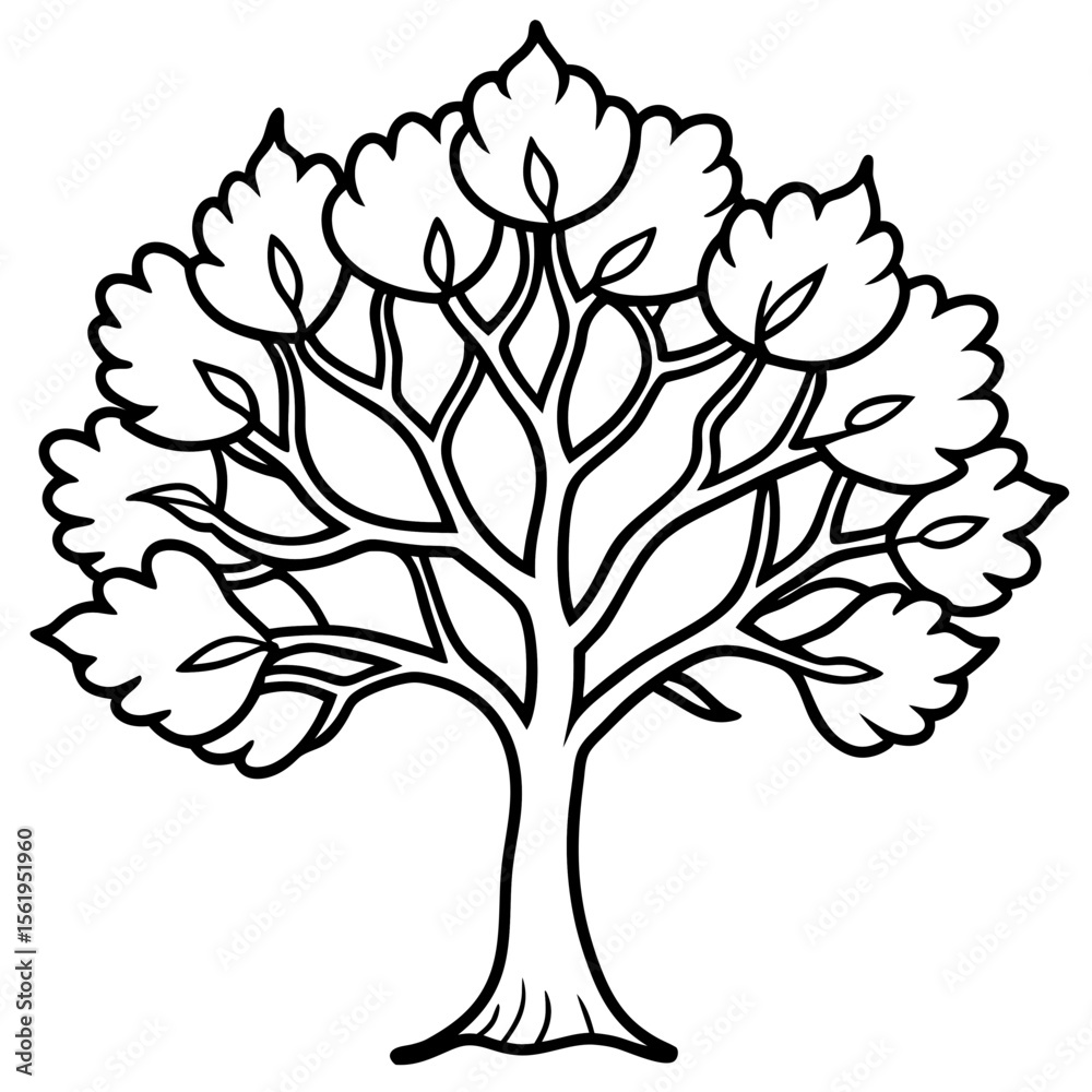 Obraz premium Fig Tree line art vector