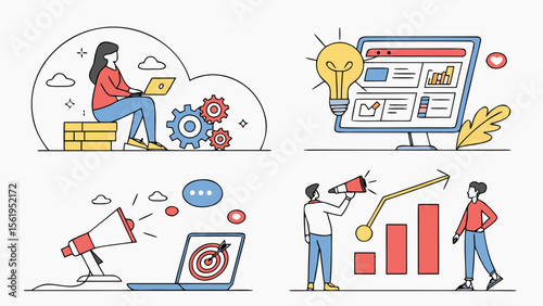 A female graphic designer works on digital marketing strategies, showcasing creativity and innovation in business growth.