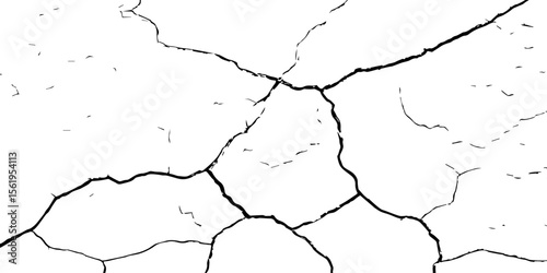 "Cracked white wall texture with detailed fracture lines and distressed surface. Perfect for grunge design, aging effects, backgrounds, or architectural deterioration themes"