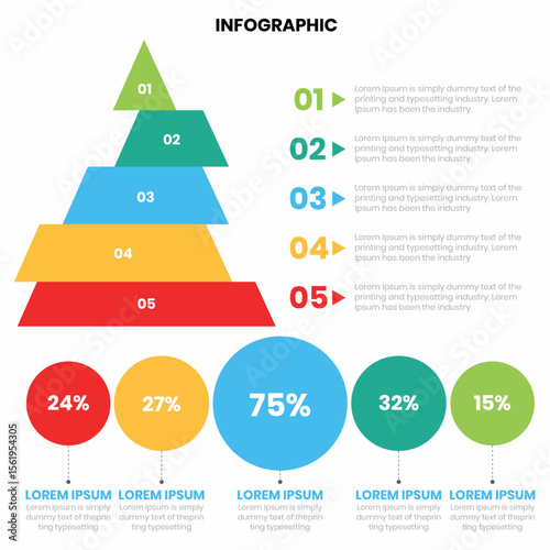 Modern Infographic with Options, Colorful Step by Step Diagram for Corporate Use