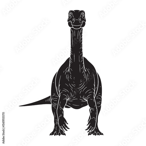 The evolving posture of prehistory – Massospondylus silhouette with flexible Massospondylus vector – Massospondylus illustration

