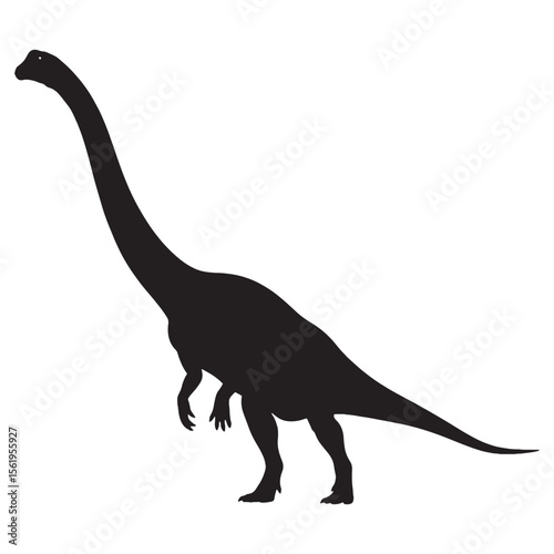 A key player in evolution – Massospondylus silhouette paired with natural Massospondylus vector – Massospondylus illustration

