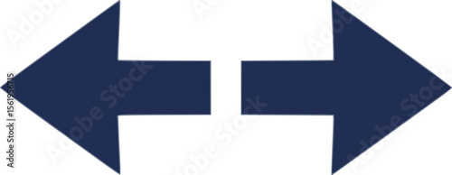 This image shows two bold blue arrows pointing in opposite directions—left and right. It represents bidirectional movement or direction switching, commonly used as an icon for navigation or toggle.

