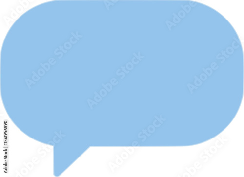 This image is a light blue speech bubble icon. It typically represents messaging, chat, conversation, communication, or comments. The background is white, and the icon is in a simple flat design style