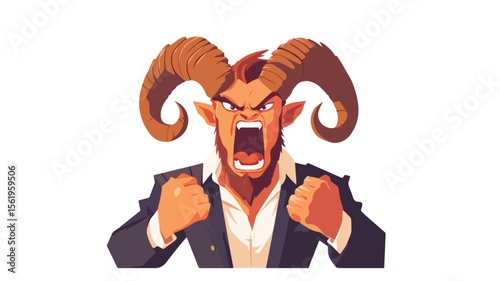 Aries Zodiac Sign Anger Character Concept