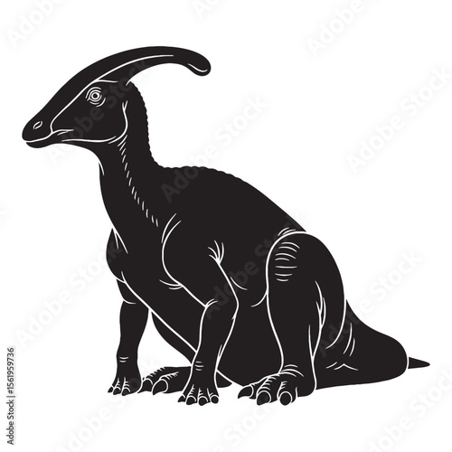 Sound and shape in harmony – Parasaurolophus silhouette refined through Parasaurolophus vector – Parasaurolophus illustration

