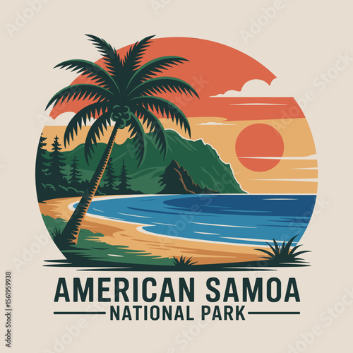 Tropical Beach Scene – American Samoa National Park