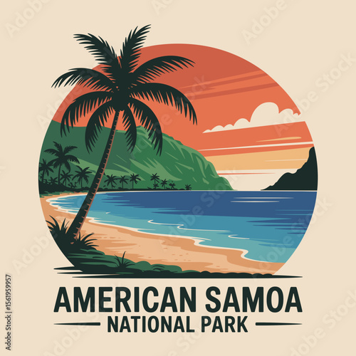 Tropical Beach Scene – American Samoa National Park
