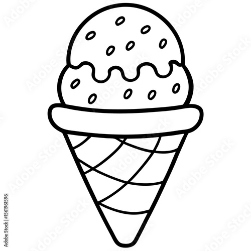 Ice Cream Bean line art vector