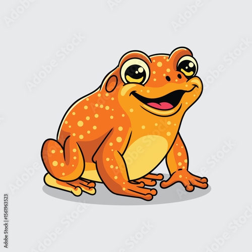 Cute Golden Toad extinct animal Character Mascot in Vector Cartoon Illustration