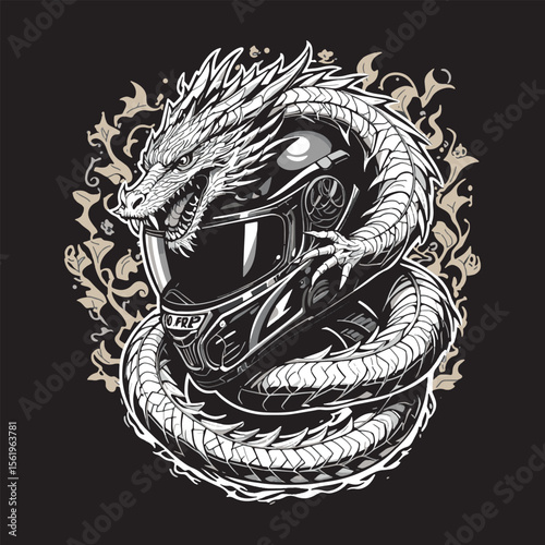 dragon helmet for screen printing t-shirts