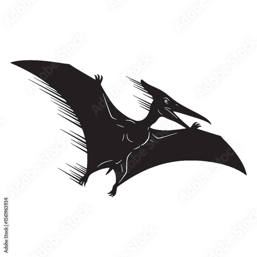 Wings stretched across time – Pteranodon silhouette crafted into stylized Pteranodon vector – Pteranodon illustration


