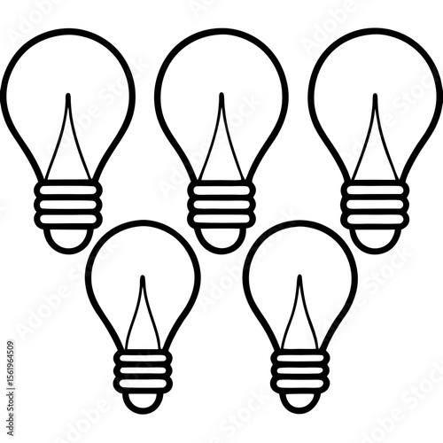 Light bulbs line art vector