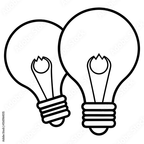 Light bulbs line art vector