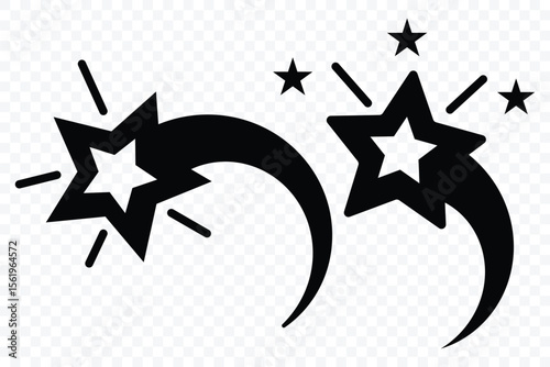 shooting star icon on white background. Shooting stars icon vector set. Black falling stars icon. Vector illustrator