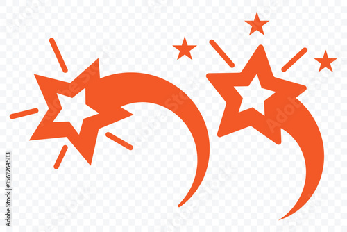 shooting star element. Flying comet with tail, falling meteor, abstract galaxy element. Falling star icon. Vector illustration