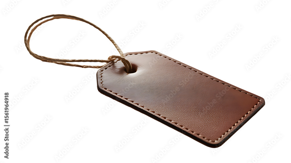 Fototapeta premium Genuine Leather Luggage Tag Elegant Travel Accessory with Durable Design