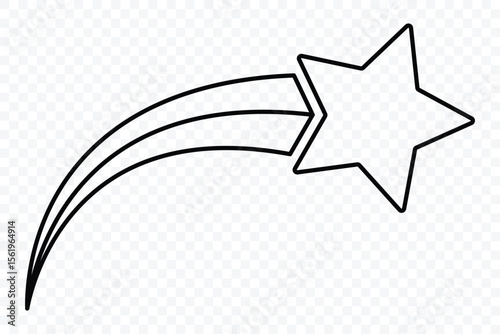 shooting star icon on white background. Shooting stars icon vector set. Black falling stars icon. Vector illustrator