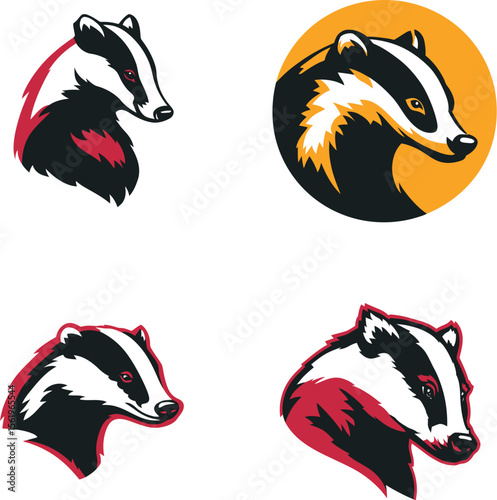Badger mascot logo design animal illustration vector eps