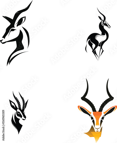 Gazelle antelope vector illustration animal wildlife art eps