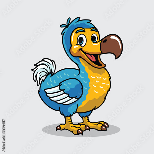 Cute Dodo Bird extinct animal Character Mascot in Vector Cartoon Illustration