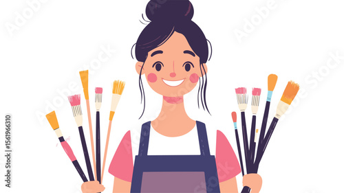 Portrait of a Creative Young Woman Artist
