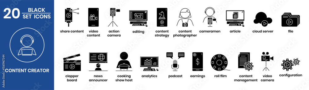 Fototapeta premium conten creator icons element for design