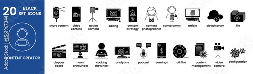 conten creator icons element for design