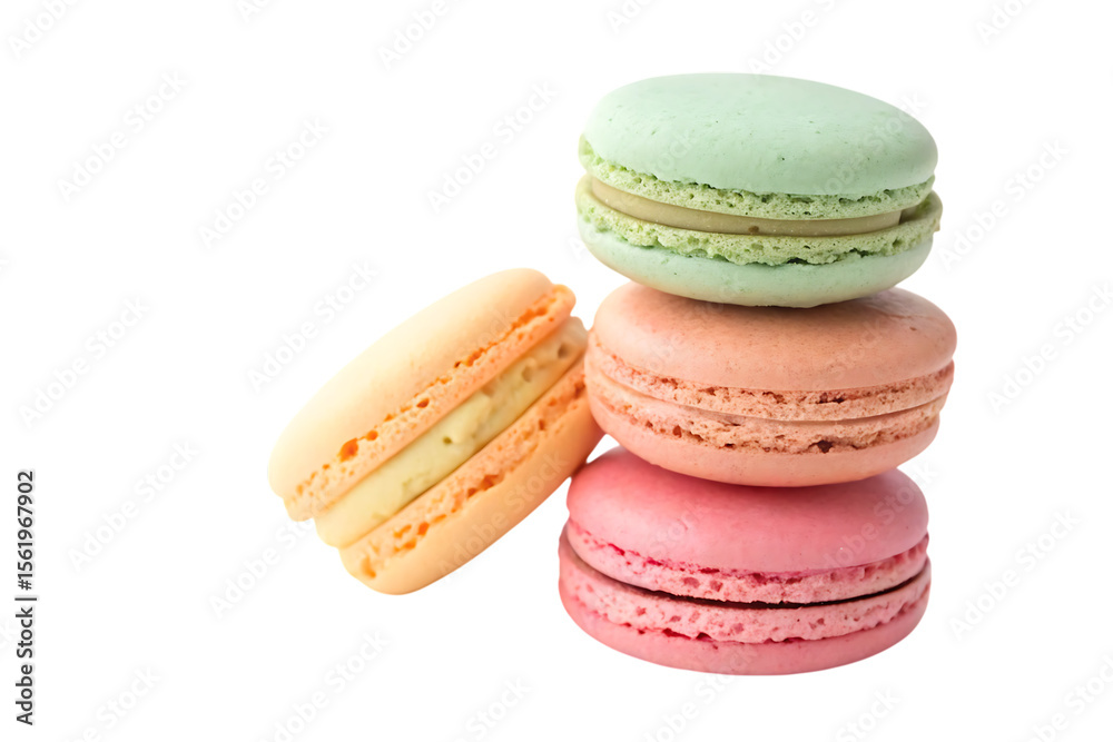 Fototapeta premium Delicate macaron stack PNG Image