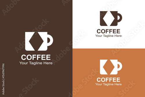 Luxury Coffee Logo – Diamond and Mug Design