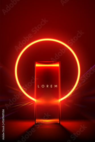 Glass shape with red light ring
