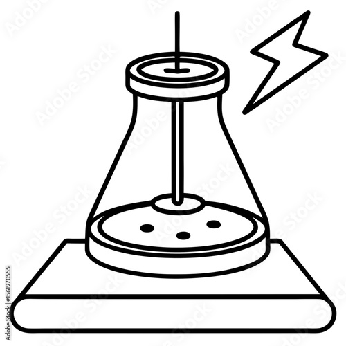 Magnetic stirrer line art vector