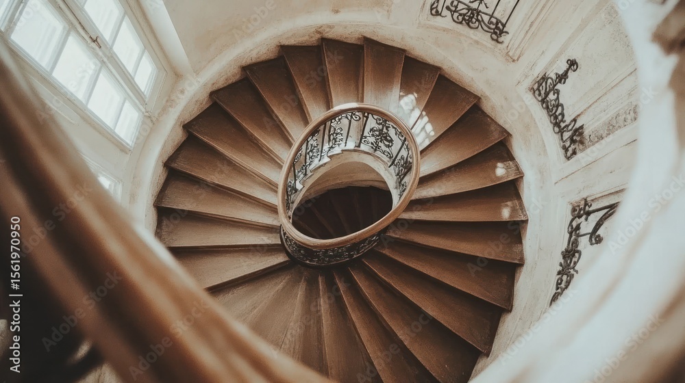 Fototapeta premium Spiral staircase in elegant historical building