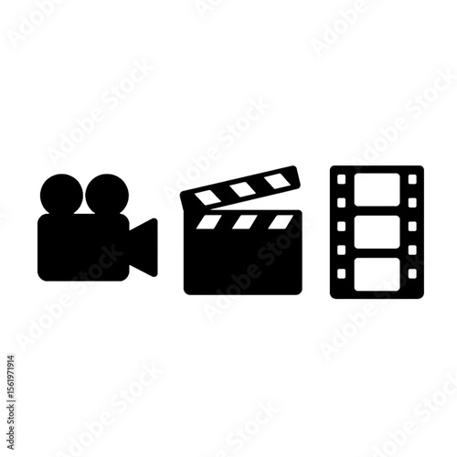 video camera icon vector set