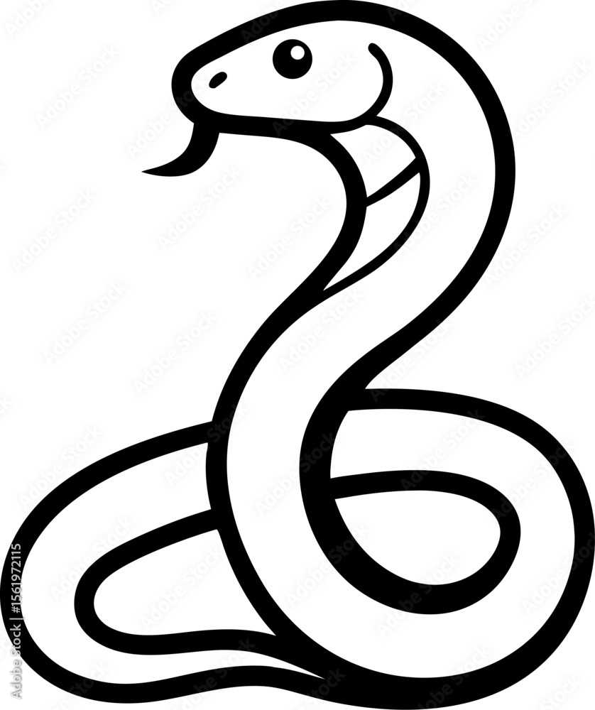 Fototapeta premium black snake vector illustration