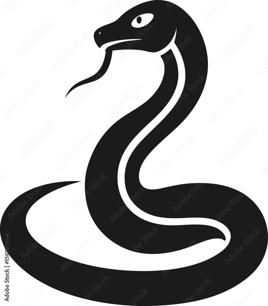 Fototapeta premium snake graphic icon snake black silhouette isolate vector
