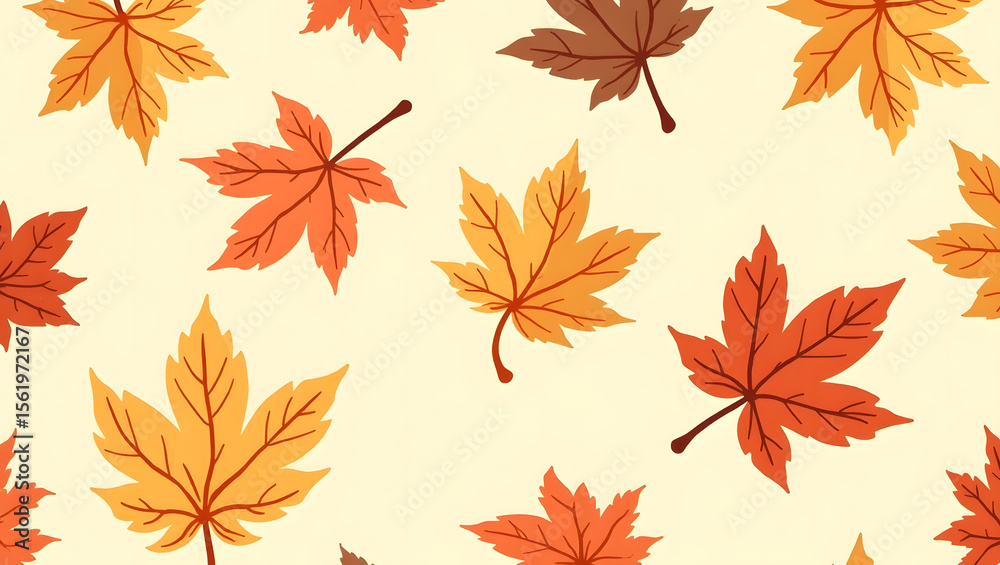 Autumn pattern with orange and brown leaves. Autumn pattern with orange and brown leaves.