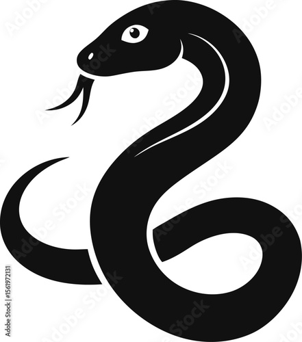 snake graphic icon snake black silhouette isolate vector