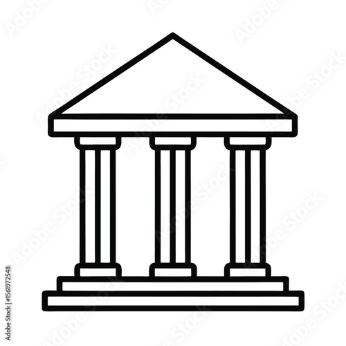 Traditional bank withpillar vector on white background