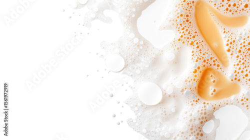 Bubbly foam texture on transparent background