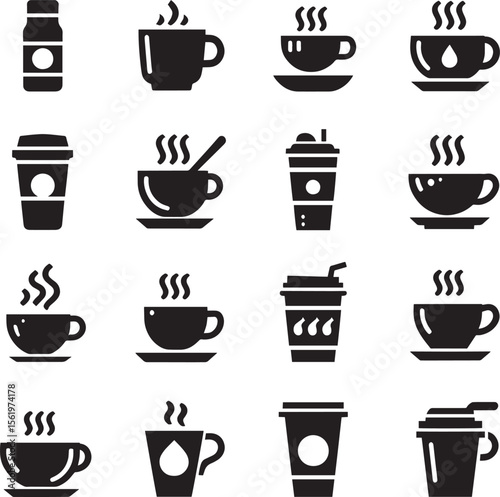 Wallpaper Mural set of coffee cups Torontodigital.ca