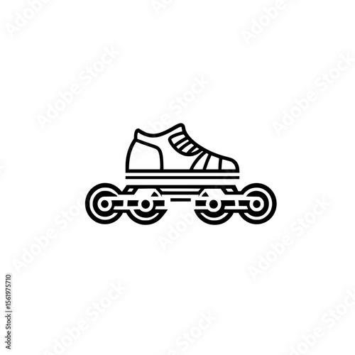 Roller Skate Icon Vector Representing Speed Movement Recreation and Active Lifestyle Concept