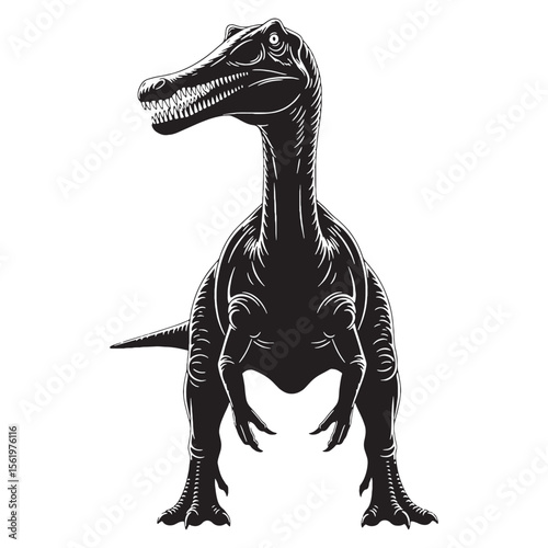 Built for rivers and swamps – Suchomimus silhouette styled in modern Suchomimus vector – Suchomimus illustration

