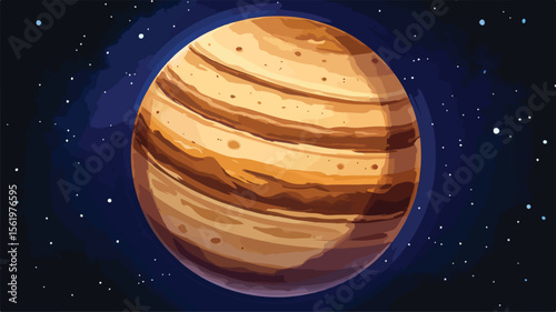 Jupiter Giant Planet Ball Sphere Striped and Spot Pattern EPS Image