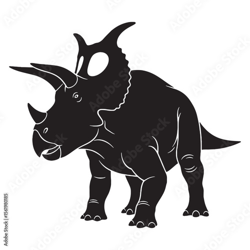 The majestic frill of the Cretaceous – Torosaurus silhouette paired with bold Torosaurus vector – Torosaurus illustration

