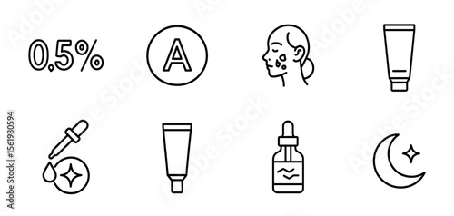 Skincare, beauty, cosmetics outline icon set. routine, facial care icons outline collection