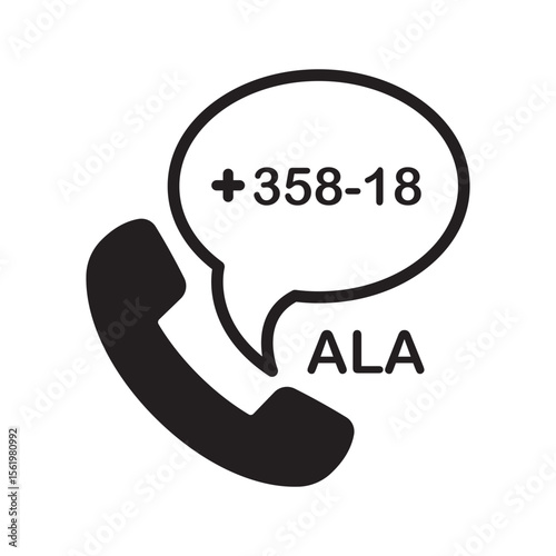 Åland Islands Phone Number Icon | Dialing Code