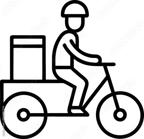 Cargo bike line art icon