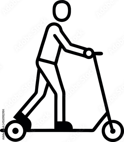 Kick scooter line art icon