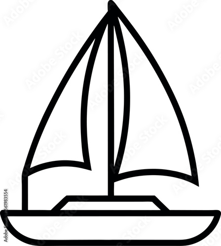Boat line art icon vector illustration	